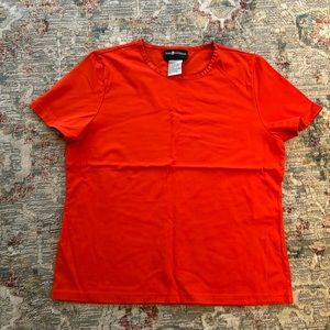 Sag Harbor short sleeve top in coral